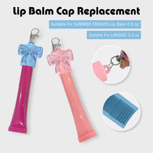 Load image into Gallery viewer, Bowknot Silicone Keychain Cap Portable Durable Holder Keychain Compatible For Lipgloss Storage And Balm Cap
