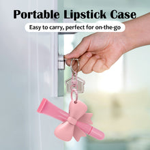 Load image into Gallery viewer, Silicone Bowknot Portable Lipstick Case Secure Grip Anti-Fall Lipstick Holder Protective Lipstick Cover with No Falling Out Even When Shaken
