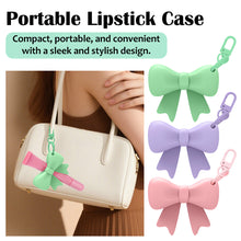 Load image into Gallery viewer, Silicone Bowknot Portable Lipstick Case Secure Grip Anti-Fall Lipstick Holder Protective Lipstick Cover with No Falling Out Even When Shaken
