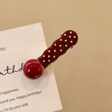 Load image into Gallery viewer, Retro Red Polka Hair Clips Dot Bangs Clips Minimalist Broken Hair Duckbill Clips Temperament Hair Ornaments
