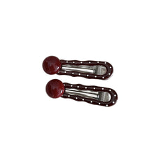 Load image into Gallery viewer, Retro Red Polka Hair Clips Dot Bangs Clips Minimalist Broken Hair Duckbill Clips Temperament Hair Ornaments

