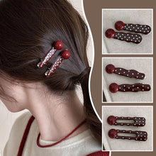 Load image into Gallery viewer, Retro Red Polka Hair Clips Dot Bangs Clips Minimalist Broken Hair Duckbill Clips Temperament Hair Ornaments
