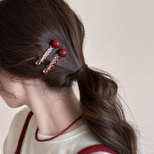 Load image into Gallery viewer, Retro Red Polka Hair Clips Dot Bangs Clips Minimalist Broken Hair Duckbill Clips Temperament Hair Ornaments
