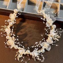 Load image into Gallery viewer, Kids Princess Headband Imitation Pearl Flower Wreath Headband Sweet Floral Bracelet Party Decor Accessory
