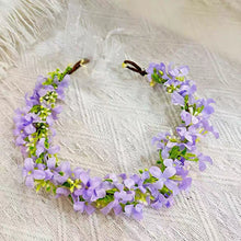Load image into Gallery viewer, Pastoral style Rapeseed Flower Wreath Headband Beautiful Floral Kids Sweet Resin Flower Hair Accessories
