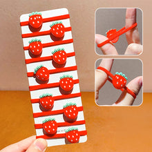Load image into Gallery viewer, 10Pcs Red Strawberry Elastic Hair Band Lovely Kids Styling Hair Accessories Cherry Heart Star Daily Headwear
