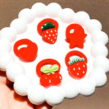 Load image into Gallery viewer, 10Pcs Red Strawberry Elastic Hair Band Lovely Kids Styling Hair Accessories Cherry Heart Star Daily Headwear
