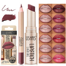 Load image into Gallery viewer, 2Pcs Lip Liner &amp; Matte Lipstick Set Long Lasting Waterproof Non-Stick Cup Makeup Kit
