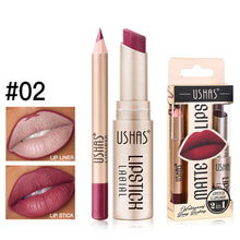 Load image into Gallery viewer, 2Pcs Lip Liner &amp; Matte Lipstick Set Long Lasting Waterproof Non-Stick Cup Makeup Kit
