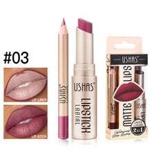Load image into Gallery viewer, 2Pcs Lip Liner &amp; Matte Lipstick Set Long Lasting Waterproof Non-Stick Cup Makeup Kit
