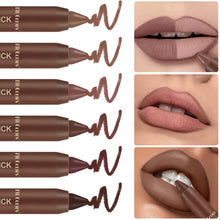 Load image into Gallery viewer, 6 Colors Matte Chocolate Lip Liner Pencil Set Waterproof Long Lasting Smudge Proof Lipstick Pencil Nude Brown Red Velvet Lip
