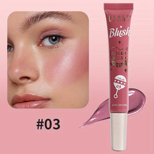 Load image into Gallery viewer, 4 Colors Liquid Blush &amp; Eyeshadow 2-in-1 Lip Cheek Tint Shimmer Multi-Use Face Makeup Buildable Long Lasting Waterproof Pigment for Women
