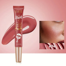 Load image into Gallery viewer, 4 Colors Liquid Blush &amp; Eyeshadow 2-in-1 Lip Cheek Tint Shimmer Multi-Use Face Makeup Buildable Long Lasting Waterproof Pigment for Women
