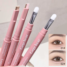 Load image into Gallery viewer, 2 in1 Double Ended Lying Silkworm Pencil Highlighter Nude Lower Eyelid Contour Aegyo-sal Eyeliner Makeup Stick with Detail Brush
