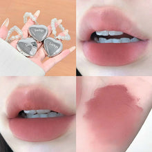 Load image into Gallery viewer, Mini Heart Shape Water Matte Mist Lip Glaze Creative Heart Pearl Pendant Lipstick Hydrating Moisturizing Long Lasting Lip Cosmetic
