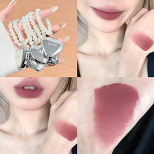 Load image into Gallery viewer, Mini Heart Shape Water Matte Mist Lip Glaze Creative Heart Pearl Pendant Lipstick Hydrating Moisturizing Long Lasting Lip Cosmetic
