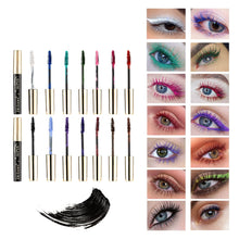 Load image into Gallery viewer, 12 Colors Colored Mascara Volumizing Curling Waterproof Rainbow Eye Makeup Purple Blue Pink Green Red Long Lasting Non Flaking Lash Builder
