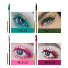 Load image into Gallery viewer, 12 Colors Colored Mascara Volumizing Curling Waterproof Rainbow Eye Makeup Purple Blue Pink Green Red Long Lasting Non Flaking Lash Builder
