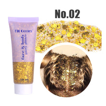 Load image into Gallery viewer, 20 Colors Multifunctional High Shine Body Face Glitter Gel Waterproof For Party Nail Hair Art Sparkling Sequins Festival Makeup
