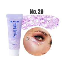 Load image into Gallery viewer, 20 Colors Multifunctional High Shine Body Face Glitter Gel Waterproof For Party Nail Hair Art Sparkling Sequins Festival Makeup
