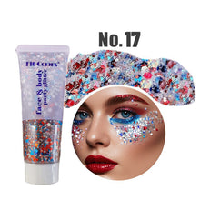 Load image into Gallery viewer, 20 Colors Multifunctional High Shine Body Face Glitter Gel Waterproof For Party Nail Hair Art Sparkling Sequins Festival Makeup
