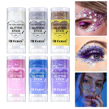 Load image into Gallery viewer, Multi-Use Body Glitter Gel Face Lip Eye Shimmer Holographic Iridescent Sparkle Pigment Shiny for Festival Rave Stage Halloween Makeup

