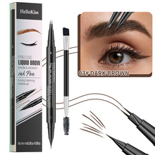 Load image into Gallery viewer, 2 in 1 Waterproof Eyebrow Pen Eyebrow Pencil Waterproof and Sweat-resistant Natural Looking Eye Brows Makeup Cosmetics
