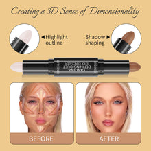 Load image into Gallery viewer, Double-Ended Highlight Shadow Cream Contour Stick Waterproof Full Coverage Concealer Natural Contour Cream Makeup Cosmetic
