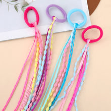 Load image into Gallery viewer, Colorful Elastic Hair Ties Elastic Hair Band With Wig Braid For Kids &amp; Adults Fashion Sweet Daily Hair Accessories

