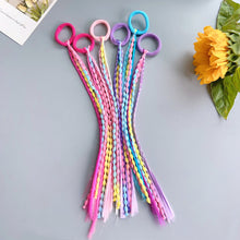 Load image into Gallery viewer, Colorful Elastic Hair Ties Elastic Hair Band With Wig Braid For Kids &amp; Adults Fashion Sweet Daily Hair Accessories
