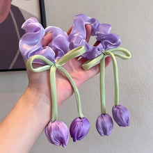 Load image into Gallery viewer, Japanese Korean Style Sweet Versatile Tulip Scrunchies Handmade High Grade Hair Ties Ponytail Hair Accessories
