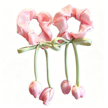 Load image into Gallery viewer, Japanese Korean Style Sweet Versatile Tulip Scrunchies Handmade High Grade Hair Ties Ponytail Hair Accessories
