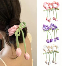 Load image into Gallery viewer, Japanese Korean Style Sweet Versatile Tulip Scrunchies Handmade High Grade Hair Ties Ponytail Hair Accessories
