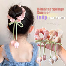 Load image into Gallery viewer, Japanese Korean Style Sweet Versatile Tulip Scrunchies Handmade High Grade Hair Ties Ponytail Hair Accessories

