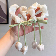 Load image into Gallery viewer, Japanese Korean Style Sweet Versatile Tulip Scrunchies Handmade High Grade Hair Ties Ponytail Hair Accessories
