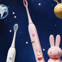 Load image into Gallery viewer, Soft-bristle Brush Clean Sonic Electric Toothbrush Cartoon Pattern for Kids with Replacement Tooth Brush Head Toothbrush
