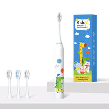 Load image into Gallery viewer, Soft-bristle Brush Clean Sonic Electric Toothbrush Cartoon Pattern for Kids with Replacement Tooth Brush Head Toothbrush
