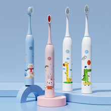 Load image into Gallery viewer, Soft-bristle Brush Clean Sonic Electric Toothbrush Cartoon Pattern for Kids with Replacement Tooth Brush Head Toothbrush
