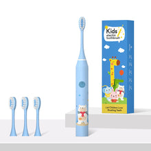 Load image into Gallery viewer, Soft-bristle Brush Clean Sonic Electric Toothbrush Cartoon Pattern for Kids with Replacement Tooth Brush Head Toothbrush
