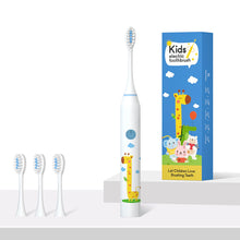 Load image into Gallery viewer, Soft-bristle Brush Clean Sonic Electric Toothbrush Cartoon Pattern for Kids with Replacement Tooth Brush Head Toothbrush
