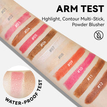 Load image into Gallery viewer, 12 Colors Blush Highlighter Contour Stick Cream Bronzer for Face Sculpting Natural Shadow Long Lasting Waterproof Blendable Contour Makeup
