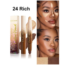 Load image into Gallery viewer, 2 in 1 Contour Stick Cream Highlighter Matte Bronzer Face Makeup Double End Concealer Nose Shadow Long Lasting Waterproof
