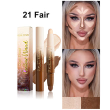 Load image into Gallery viewer, 2 in 1 Contour Stick Cream Highlighter Matte Bronzer Face Makeup Double End Concealer Nose Shadow Long Lasting Waterproof
