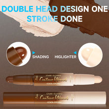 Load image into Gallery viewer, 2 in 1 Contour Stick Cream Highlighter Matte Bronzer Face Makeup Double End Concealer Nose Shadow Long Lasting Waterproof
