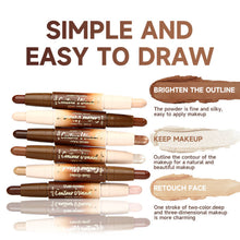 Load image into Gallery viewer, 2 in 1 Contour Stick Cream Highlighter Matte Bronzer Face Makeup Double End Concealer Nose Shadow Long Lasting Waterproof
