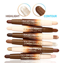 Load image into Gallery viewer, 2 in 1 Contour Stick Cream Highlighter Matte Bronzer Face Makeup Double End Concealer Nose Shadow Long Lasting Waterproof
