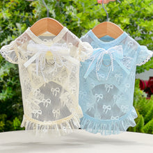 Load image into Gallery viewer, Summer Thin Mesh Pet Clothes Bow Flying Sleeve Shirt Hoodie Anti Mosquito Anti Shedding Costume Clothes For Small Dogs Puppy Kitten

