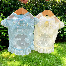 Load image into Gallery viewer, Summer Thin Mesh Pet Clothes Bow Flying Sleeve Shirt Hoodie Anti Mosquito Anti Shedding Costume Clothes For Small Dogs Puppy Kitten
