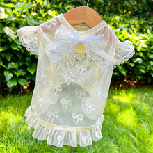 Load image into Gallery viewer, Summer Thin Mesh Pet Clothes Bow Flying Sleeve Shirt Hoodie Anti Mosquito Anti Shedding Costume Clothes For Small Dogs Puppy Kitten
