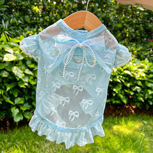 Load image into Gallery viewer, Summer Thin Mesh Pet Clothes Bow Flying Sleeve Shirt Hoodie Anti Mosquito Anti Shedding Costume Clothes For Small Dogs Puppy Kitten
